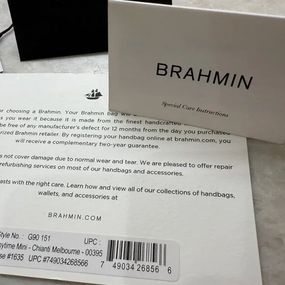 BRAHMIN Anytime Mini Shoulder Bag, Melbourne Leather in Chianti NWT - Picture 7 of 9